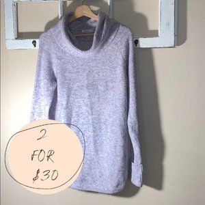 Long cowl-neck sweater